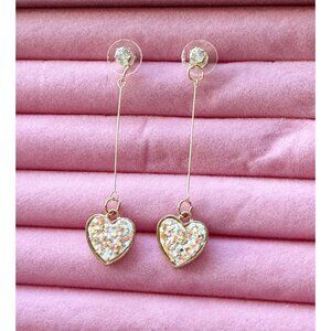 Heart Shape Sequins Y2K Earrings Diamond Detail